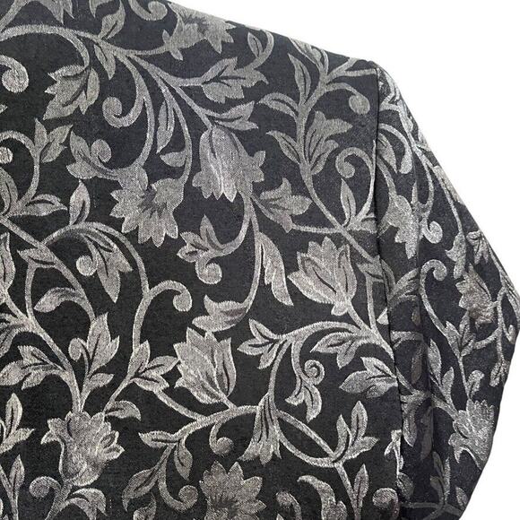 JR Nites Womens Silver Black Bolero Cap Sleeve Jacket Open Whimsigoth Y2K sz 12 - Picture 13 of 16